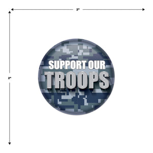 Beistle Support Our Troops Button (Case of 6)