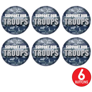 Beistle Support Our Troops Button (Case of 6)