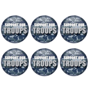 Beistle Support Our Troops Button (Case of 6)