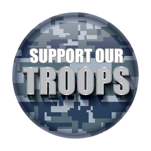 Support Our Troops Button - Navy - Bulk 6 Pack