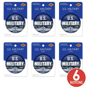 Beistle U.S. Military Button (Case of 6)