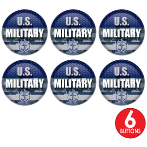 Beistle U.S. Military Button (Case of 6)