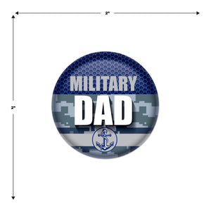 Beistle Military Dad Button (Case of 6)