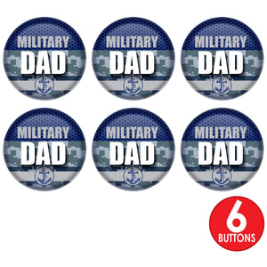 Beistle Military Dad Button (Case of 6)