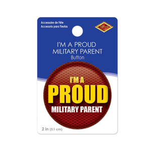 Beistle I'm A Proud Military Parent Button (Case of 6)