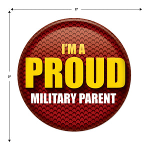 Beistle I'm A Proud Military Parent Button (Case of 6)