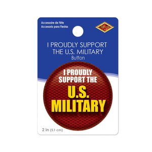 Beistle I Proudly Support The US Military Button (Case of 6)