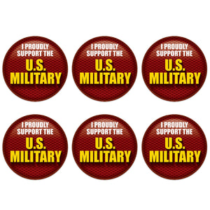 Beistle I Proudly Support The US Military Button (Case of 6)