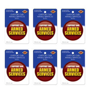 Beistle I Support Our Armed Services Button (Case of 6)