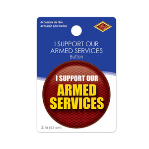 Beistle I Support Our Armed Services Button (Case of 6)