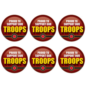 Beistle Proud To Support Our Troops Button (Case of 6)