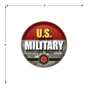 Beistle U.S. Military Button (Case of 6)