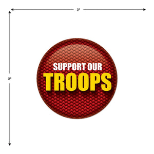 Beistle Support Our Troops Button (Case of 6)