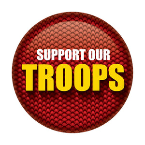 Support Our Troops Button - Red - Bulk 6 Pack