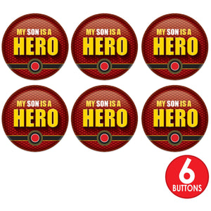 Beistle My Son Is A Hero Button (Case of 6)