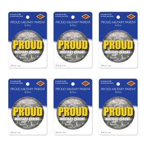 Beistle Proud Military Parent Button (Case of 6)