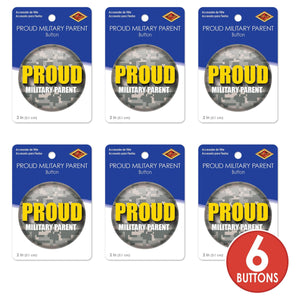 Beistle Proud Military Parent Button (Case of 6)