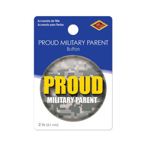 Beistle Proud Military Parent Button (Case of 6)