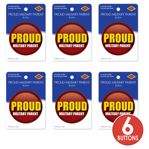 Beistle Proud Military Parent Button (Case of 6)