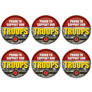 Beistle Proud To Support Our Troops Button (Case of 6)