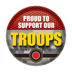 Proud To Support Our Troops Button- Marines - Bulk 6 Pack