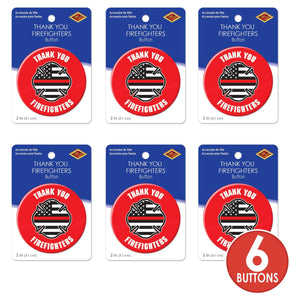 Beistle Thank You Firefighters Button (Case of 6)