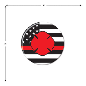 Beistle Firefighter Maltese Icon with Flag Button (Case of 6)