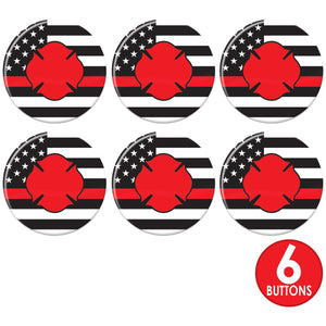 Beistle Firefighter Maltese Icon with Flag Button (Case of 6)