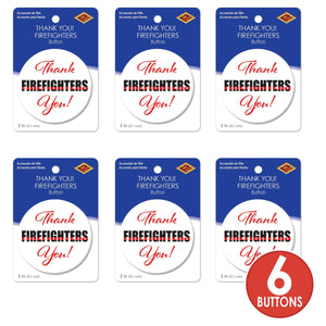 Beistle Thank You! Firefighters Button (Case of 6)