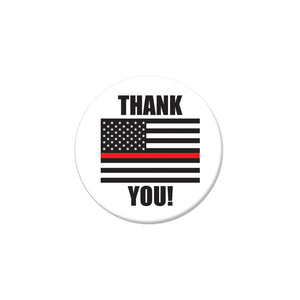 Thank You! Firefighters Button- Flag - Bulk 6 Pack