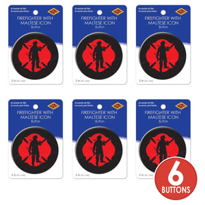 Beistle Firefighter with Maltese Icon Button (Case of 6)