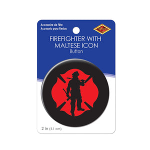 Beistle Firefighter with Maltese Icon Button (Case of 6)