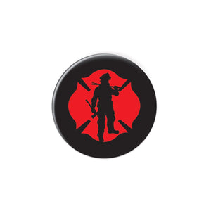 Firefighter with Maltese Icon Button - Bulk 6 Pack