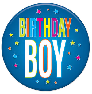 Birthday Boy Button - Bulk 6 Pack