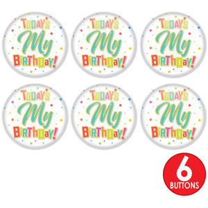 Beistle Today's My Birthday Button (Case of 6)