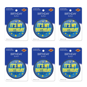 Beistle It's My Birthday Button (Case of 6)