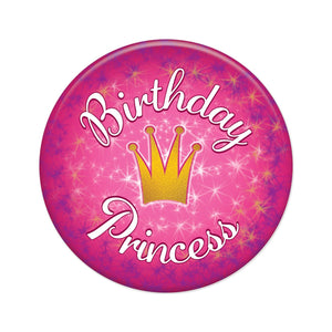 Birthday Princess Button - Bulk 6 Pack