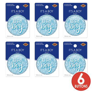 It's A Boy Button (Case of 6)