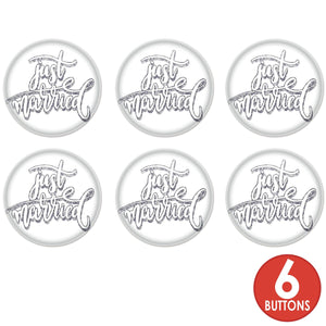 Just Married Button (Case of 6)