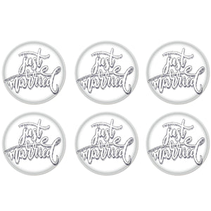 Just Married Button (Case of 6)