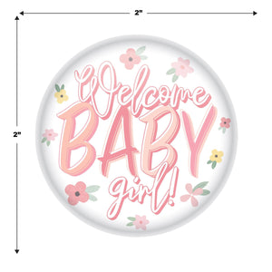 Welcome Baby Girl! Button (Case of 6)