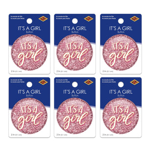 It's A Girl Button (Case of 6)