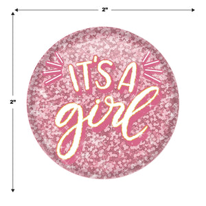 It's A Girl Button (Case of 6)