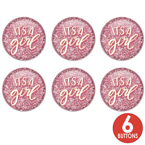 It's A Girl Button (Case of 6)