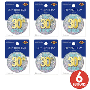 30th Birthday Button (Case of 6)