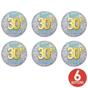 30th Birthday Button (Case of 6)