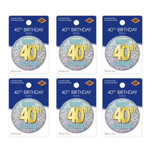 40th Birthday Button (Case of 6)