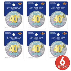 40th Birthday Button (Case of 6)