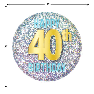 40th Birthday Button (Case of 6)