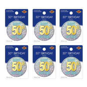 50th Birthday Button (Case of 6)